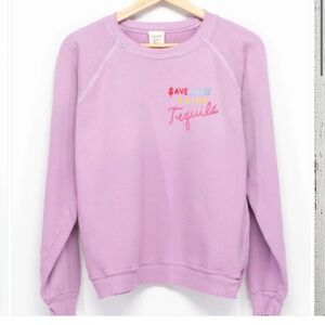 I Stole My Boyfriend’s Shirt Save Water Drink Tequila Pink Sweatshirt